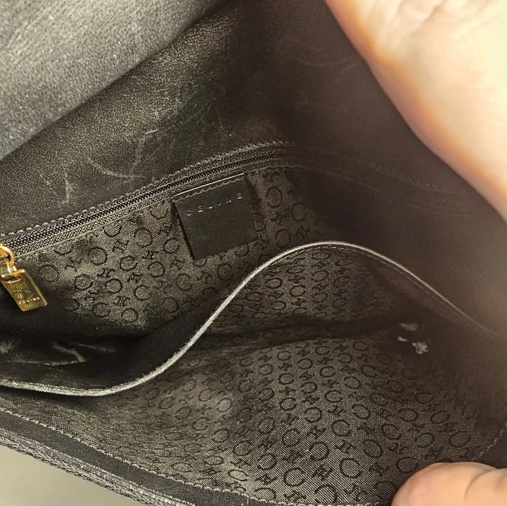 Celine Black and Gold Shoulder Bag EUC